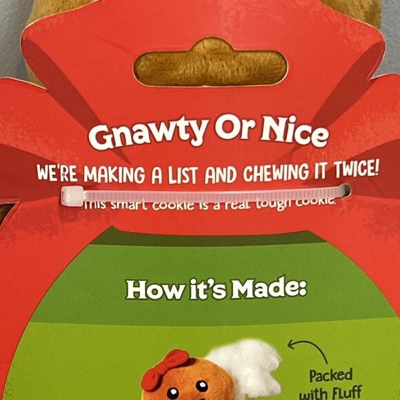 BARK Gnawty or Nice Gingerbroad Gingerbread Girl Christmas Dog Toy New Barkbox - Picture 4 of 10